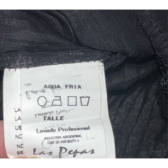 las papas top size xs black sheer Sleeveless Collar Button Gothic Emo Minimalist - Picture 6 of 7